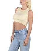 Socal Look Women’s Ribbed Knit Sleeveless Crop Tank Top