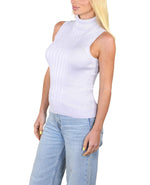 Socal Look Ribbed Women’s Sleeveless Turtleneck Top Y2K Cute