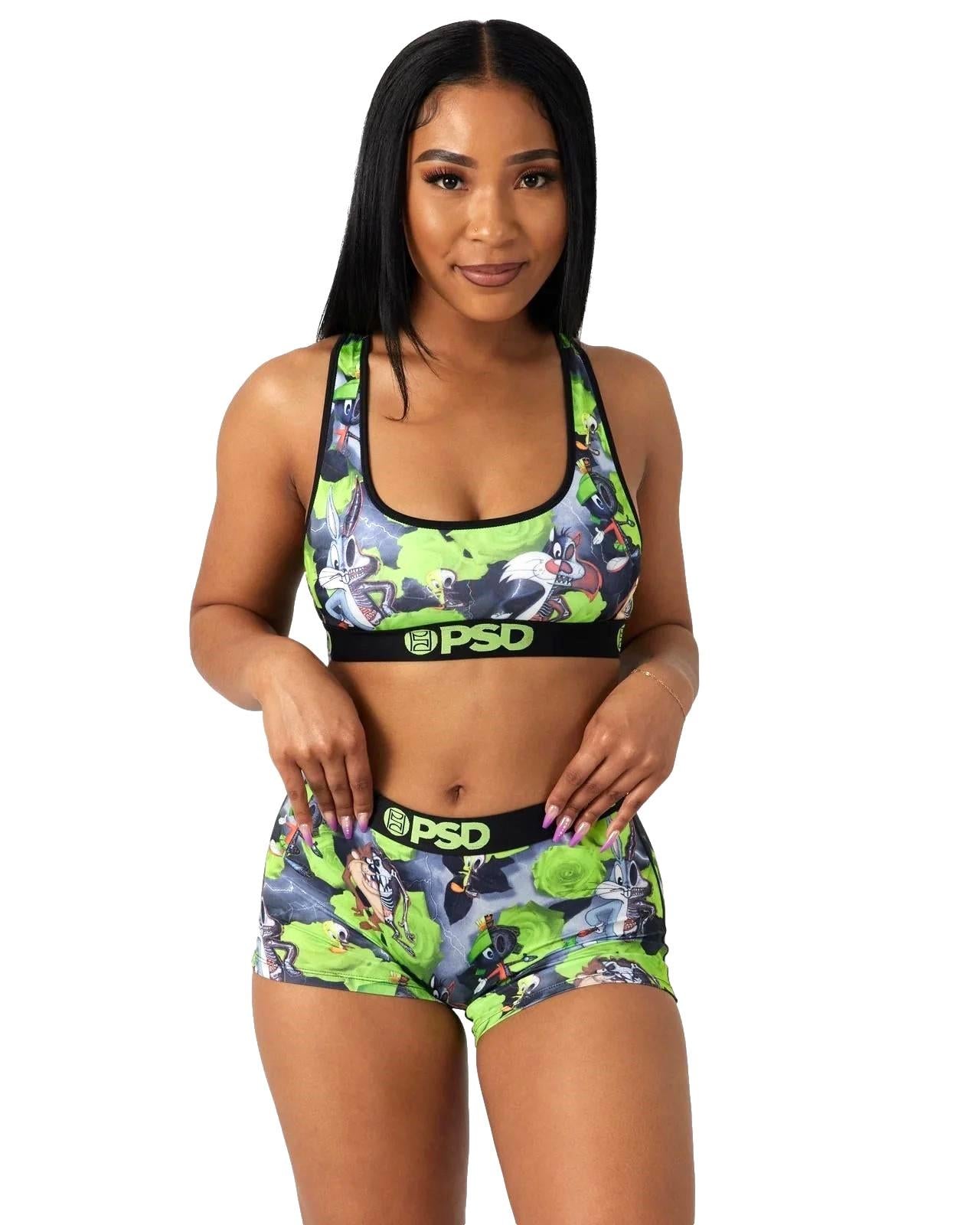 PSD Womens Sports Bra Looney Roses Multi