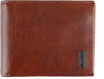 Levi's Men's RFID Leather Traveler Bifold Wallet with ID Window Brown