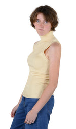 Socal Look Ribbed Women’s Sleeveless Turtleneck Top Y2K Cute