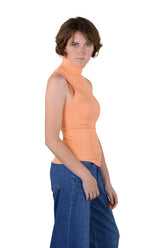 Socal Look Ribbed Women’s Sleeveless Turtleneck Top Y2K Cute