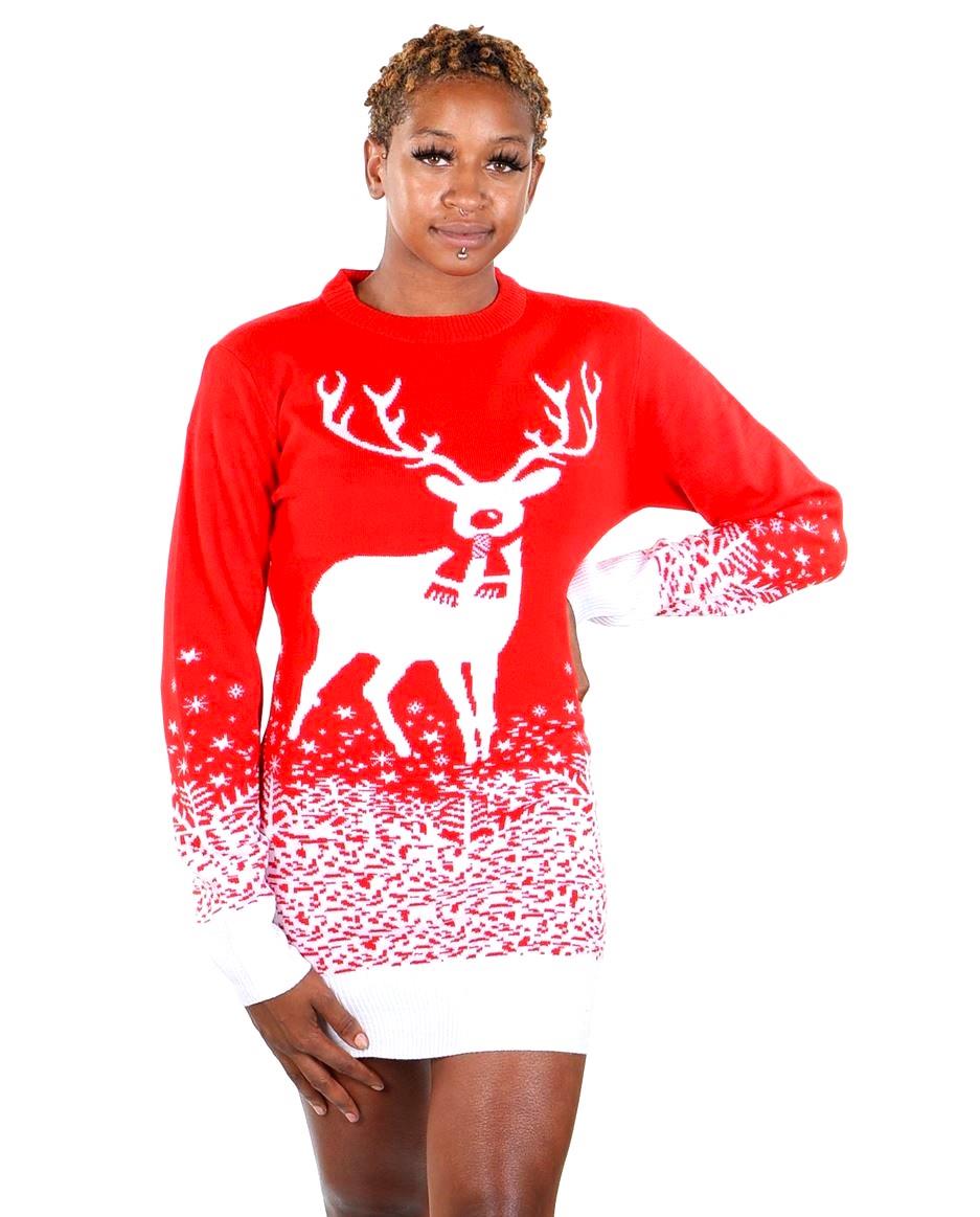 Socal Look Women's Ugly Christmas Sweater Dress – Long Sleeve Acrylic –