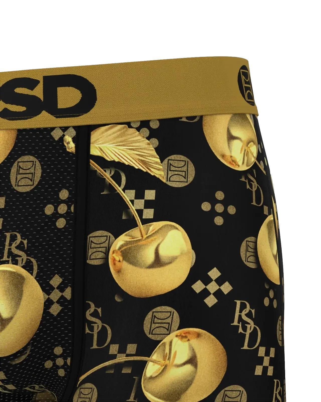PSD Men's Golden Cherries Boxer Briefs - Breathable and Supportive Underwear