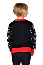 SOCAL LOOK Kids Ugly Christmas Sweater, Black Long Sleeve Unisex Children Cute Pug Holiday Xmas Pullover for Boys & Girls