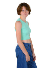 Socal Look Women’s Ribbed Knit Sleeveless Crop Tank Top