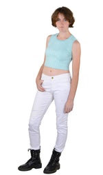 Socal Look Women’s Ribbed Knit Sleeveless Crop Tank Top