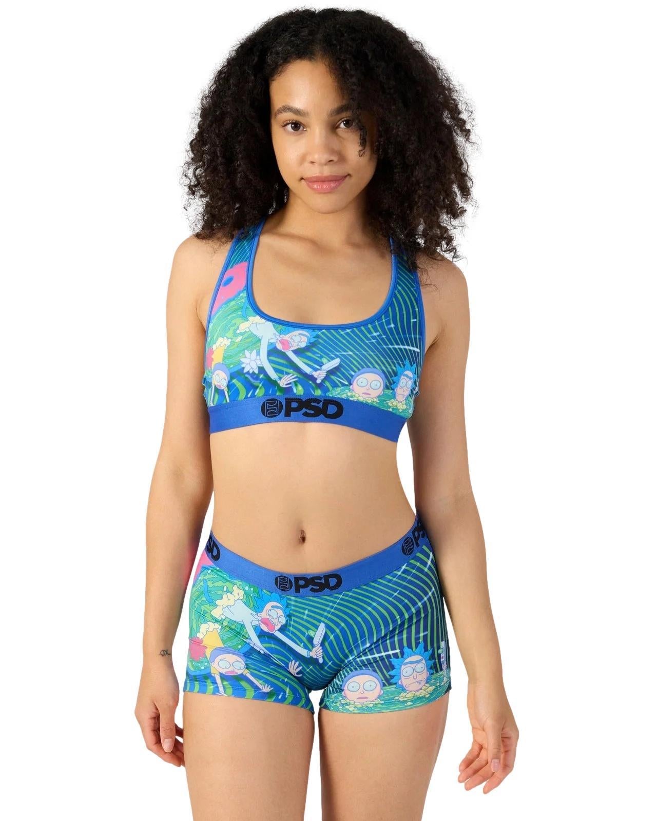 PSD Women Sports Bra R&M Portal Haze - Racerback, Breathable Microfiber Fabric
