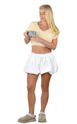 Socal Look Women's Sleeveless V-Neck Crop Top in Stretchable Viscose