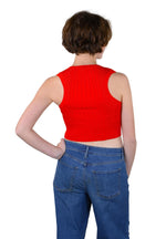 Socal Look Women’s Ribbed Knit Sleeveless Crop Tank Top