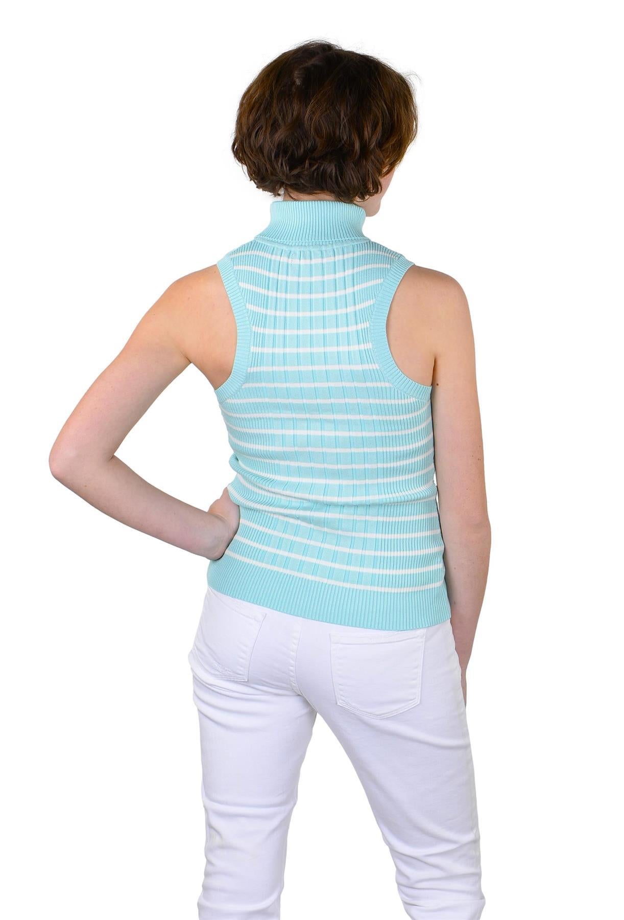Socal Look Ribbed Women’s Sleeveless Turtleneck Top Y2K Cute