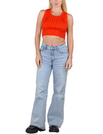 Socal Look Women’s Ribbed Knit Sleeveless Crop Tank Top