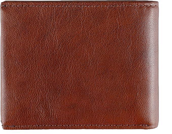 Levi's Men's RFID Leather Traveler Bifold Wallet with ID Window Brown