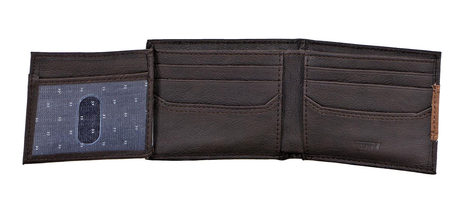 Levi's Men's RFID Bifold Leather Wallet Slim Classic Billfold