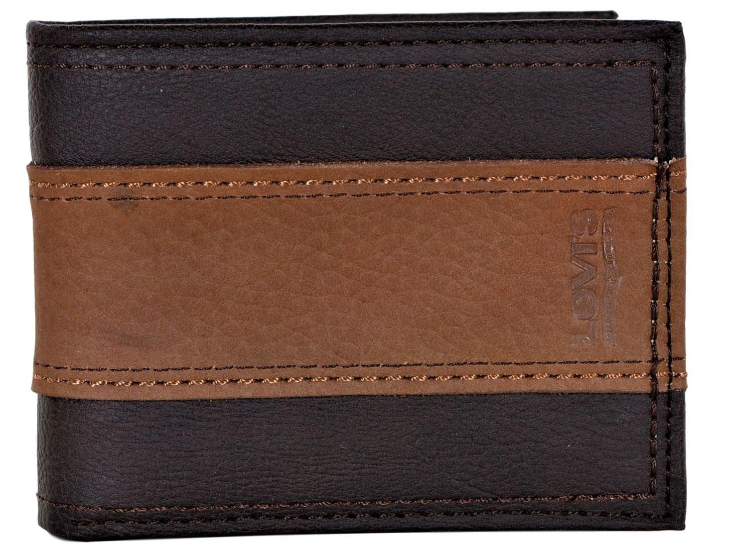 Levi's Men's RFID Bifold Leather Wallet Slim Classic Billfold