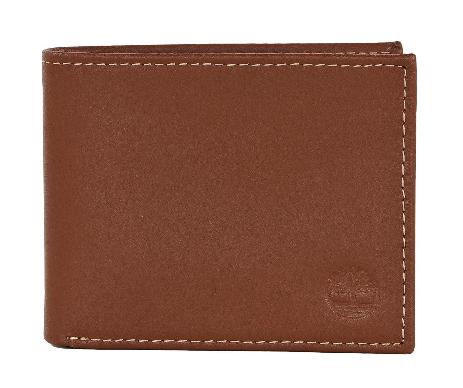Timberland Men's Genuine Leather Bifold Passcase Wallet with Flip ID Pocket