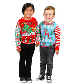 SOCAL LOOK Ugly Christmas Sweater for Kids- Unisex Children Red Color Long Sleeve Funny and Festive Tacky Cute Holiday Xmas Pullover for Boys & Girls