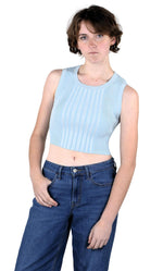 Socal Look Women’s Ribbed Knit Sleeveless Crop Tank Top