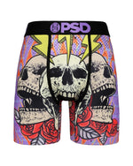 PSD Men's Insane Flaming Bones Boxer Briefs Multi Color