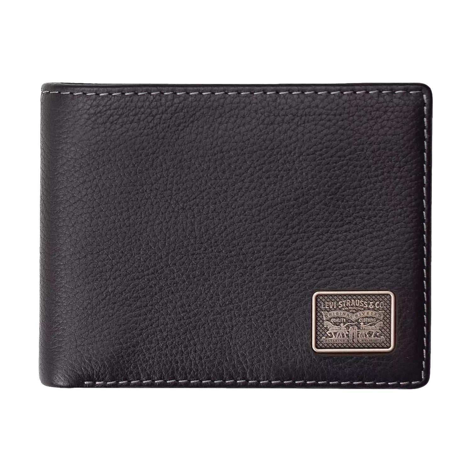 Levi's Men's RFID Bifold Leather Wallet Slim Classic Billfold