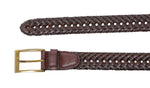 Dockers Men's 32MM Wide Faux Leather Braided Belt Tan