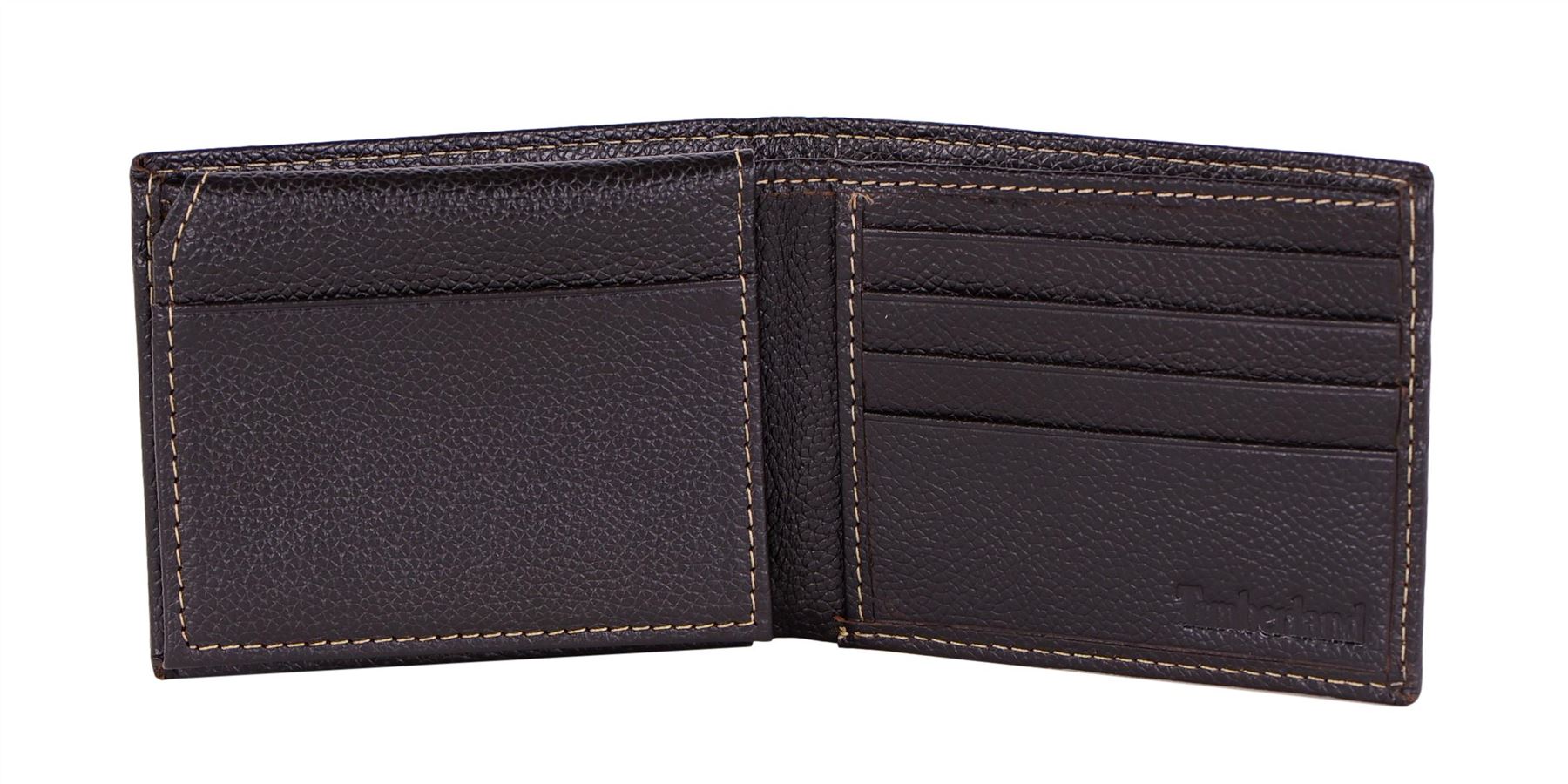 Timberland Men's Genuine Leather Bifold Passcase Wallet with Flip ID Pocket