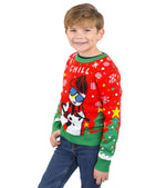 SOCAL LOOK Kids Ugly Christmas Sweater - Red Long Sleeve Unisex Children Festive Cute Chill Snowman Holiday Xmas Pullover for Boys & Girls