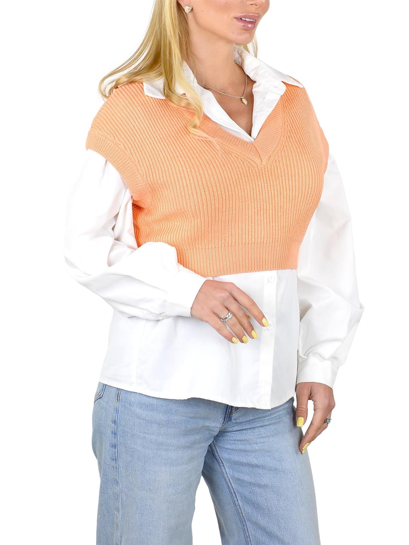 Socal Look Women's Sleeveless V-Neck Crop Top in Stretchable Viscose