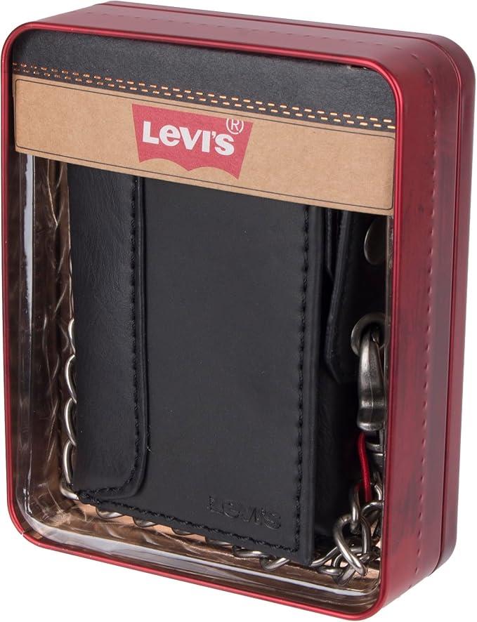 Levi's Men's RFID Trifold Leather Wallet -Slim Classic Billfold