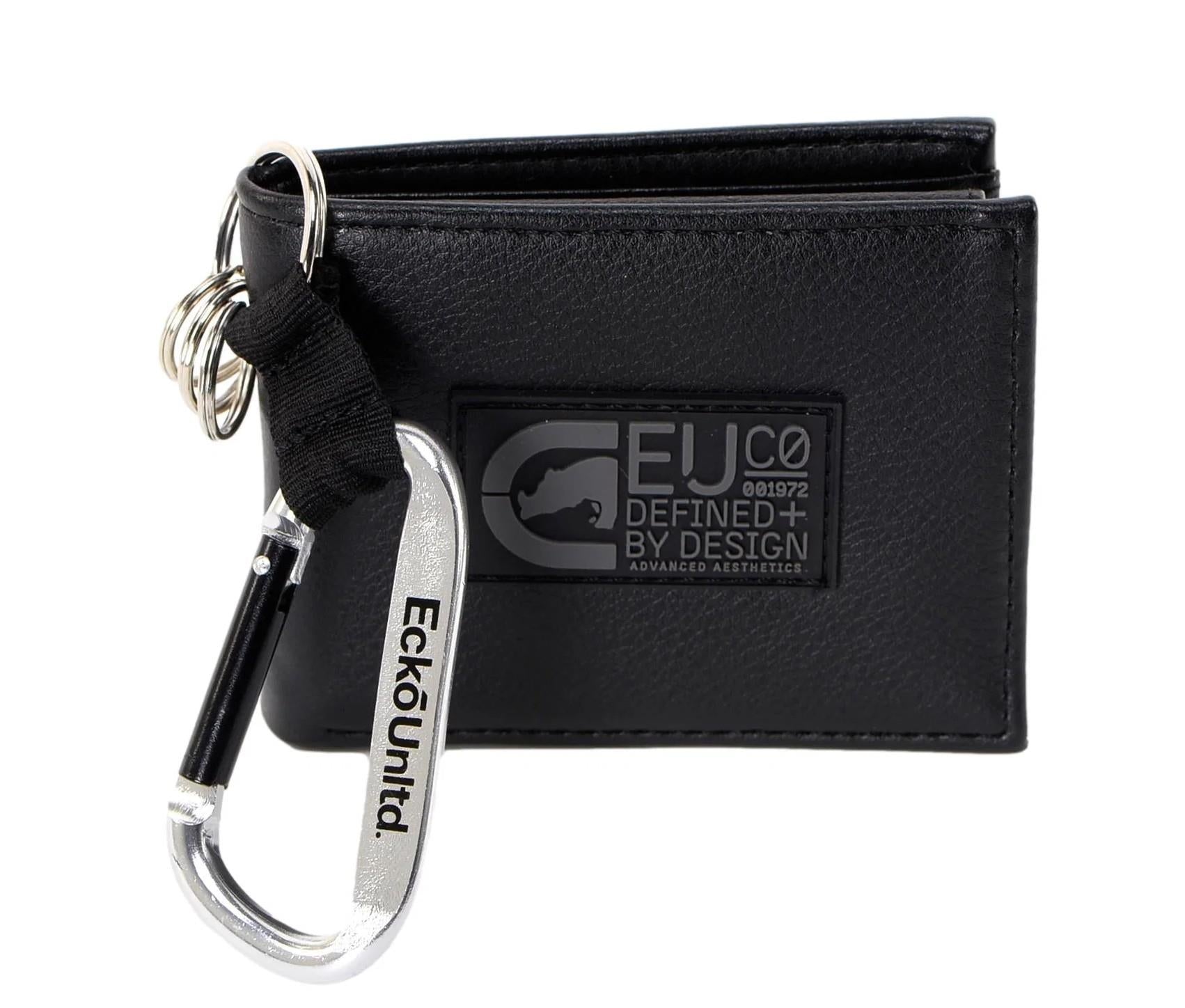 Ecko Unltd Rhino Men's Bifold Wallet with Key FOB Boxed Gift Set Black