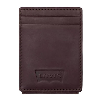 Levi's Men's RFID Magnetic Front Pocket Card Case  Slim Wallet Brown