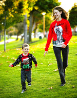 SOCAL LOOK Kids Ugly Christmas Sweater, Black Long Sleeve Unisex Children Cute Pug Holiday Xmas Pullover for Boys & Girls