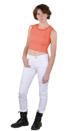 Socal Look Women’s Ribbed Knit Sleeveless Crop Tank Top