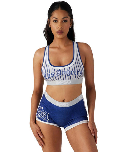 PSD Women's LA Blue Jersey Sports Bra Multicolor