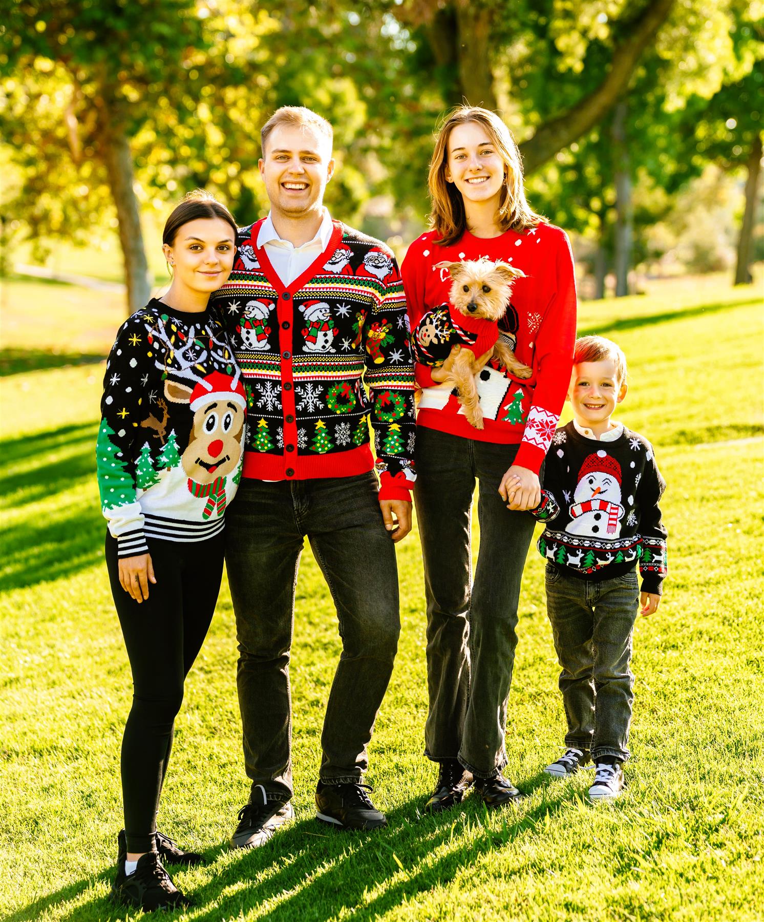 SOCAL LOOK Ugly Christmas Sweater for Teens, Multicolor Long Sleeve Unisex Youth Cute Rudolph Holiday Xmas Pullover for Big Boys and Girls