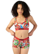 PSD Women Sports Bra Looney Holiday - Racerback, Breathable Microfiber Fabric