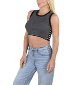 Socal Look Women’s Ribbed Knit Sleeveless Crop Tank Top
