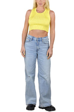 Socal Look Women’s Ribbed Knit Sleeveless Crop Tank Top