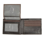 Timberland Men's Genuine Leather Bifold Passcase Wallet with Flip ID Pocket