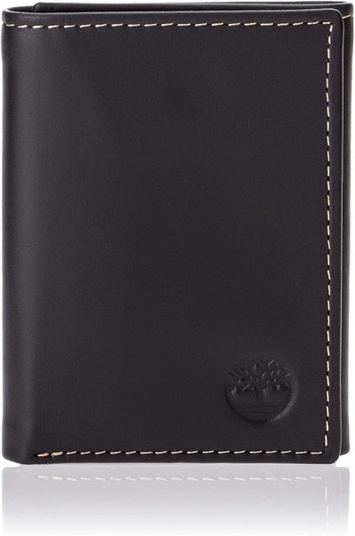 Timberland Men Leather Trifold Wallet With Id Window, One Size