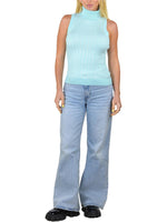 Socal Look Ribbed Women’s Sleeveless Turtleneck Top Y2K Cute