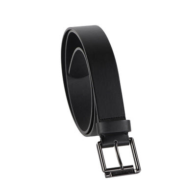 Marc Ecko Men's 1.5" Wide Black Casual Belt with Embossed Logo Buckle