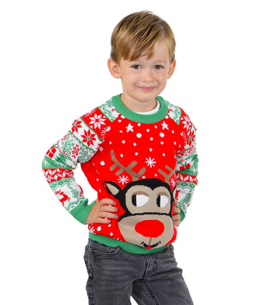 Socal Look Kids Christmas Sweater, Children's Acrylic Holiday Pullover for Boys & Girls