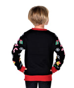 KESIS Kids Ugly Christmas Sweater - Black Long Sleeve Tacky Cute Holiday Pullover for Boys & Girls