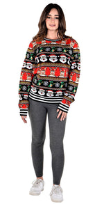 SOCAL LOOK Multicolor Unisex Youth Festive Ugly Christmas Sweater Funny Cute Santa Holiday Xmas Pullover for Big Boys & Girls