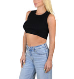 Socal Look Women’s Ribbed Knit Sleeveless Crop Tank Top