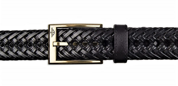 Dockers Men's 1.25 in (32MM) Big & Tall V-Weave Braided Leather Belt