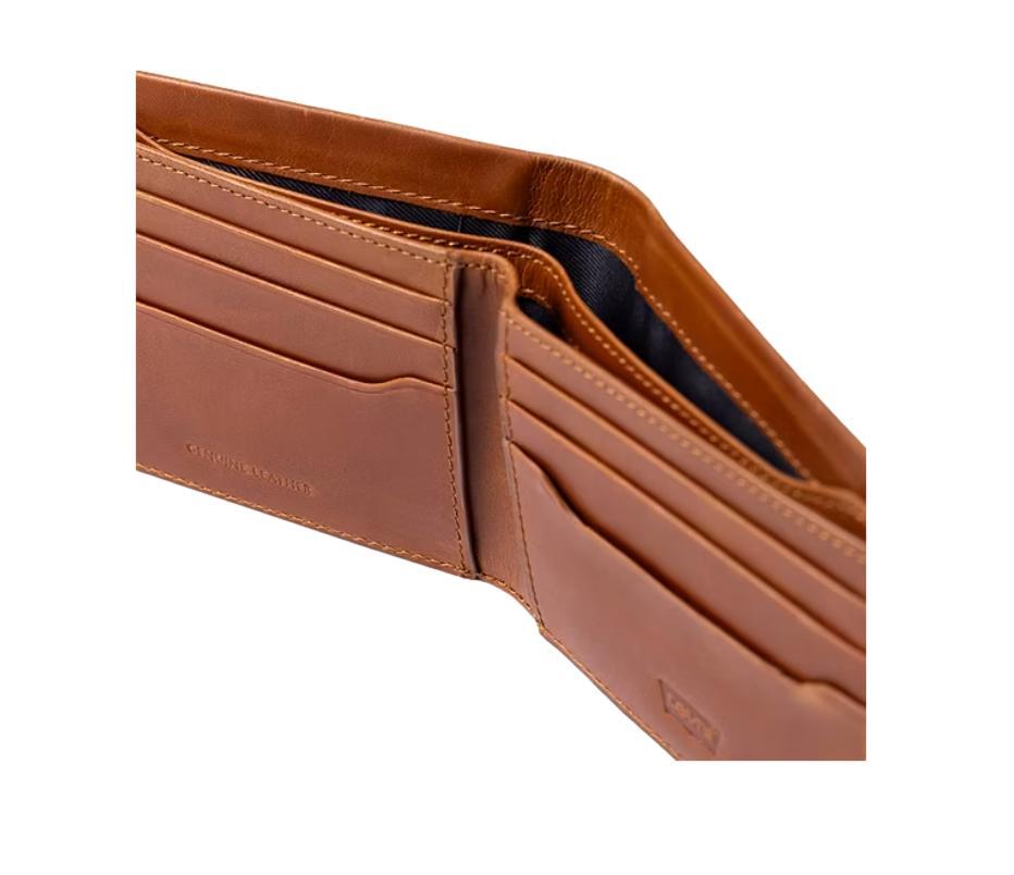 Levi's Men's RFID Bifold Wallet with Bill Divider Tan