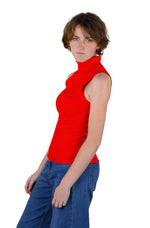 Socal Look Ribbed Women’s Sleeveless Turtleneck Top Y2K Cute