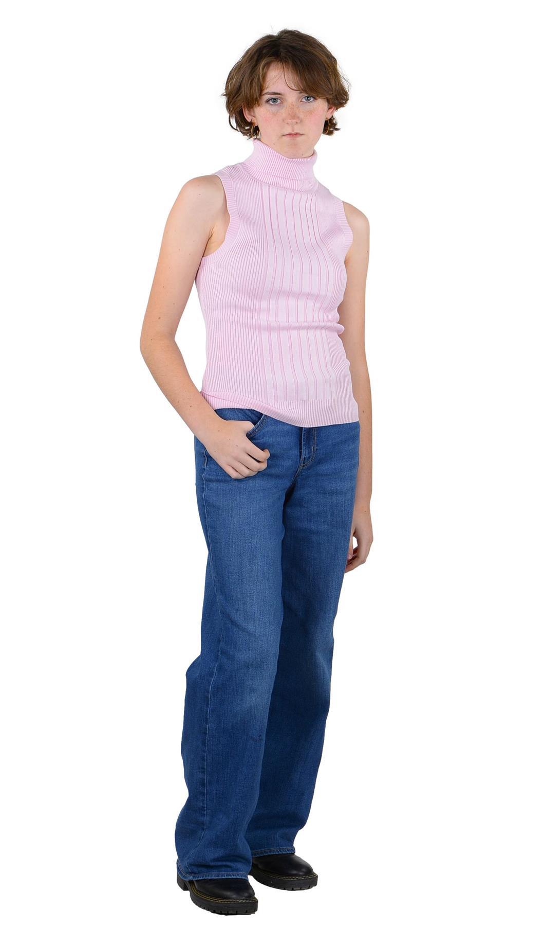 Socal Look Ribbed Women’s Sleeveless Turtleneck Top Y2K Cute